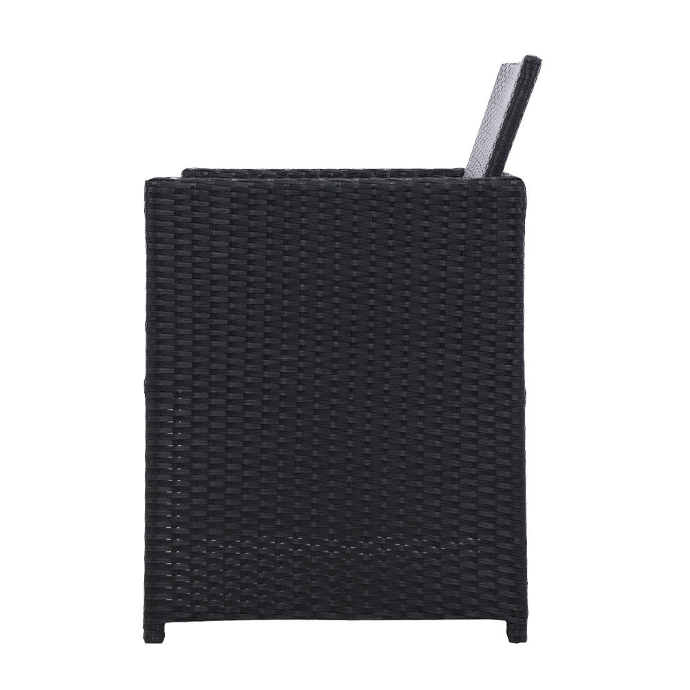 2PC Outdoor Dining Chairs | Patio Furniture | Wicker Garden Cushion | Hugo