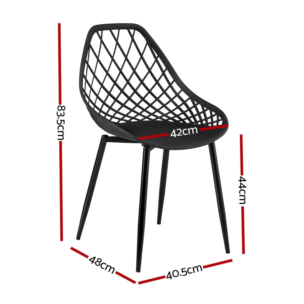 Outdoor Dining Chairs 4pc | PP Lounge Chairs | Black Patio Furniture