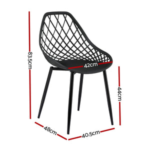 Outdoor Dining Chairs 4pc | PP Lounge Chairs | Black Patio Furniture