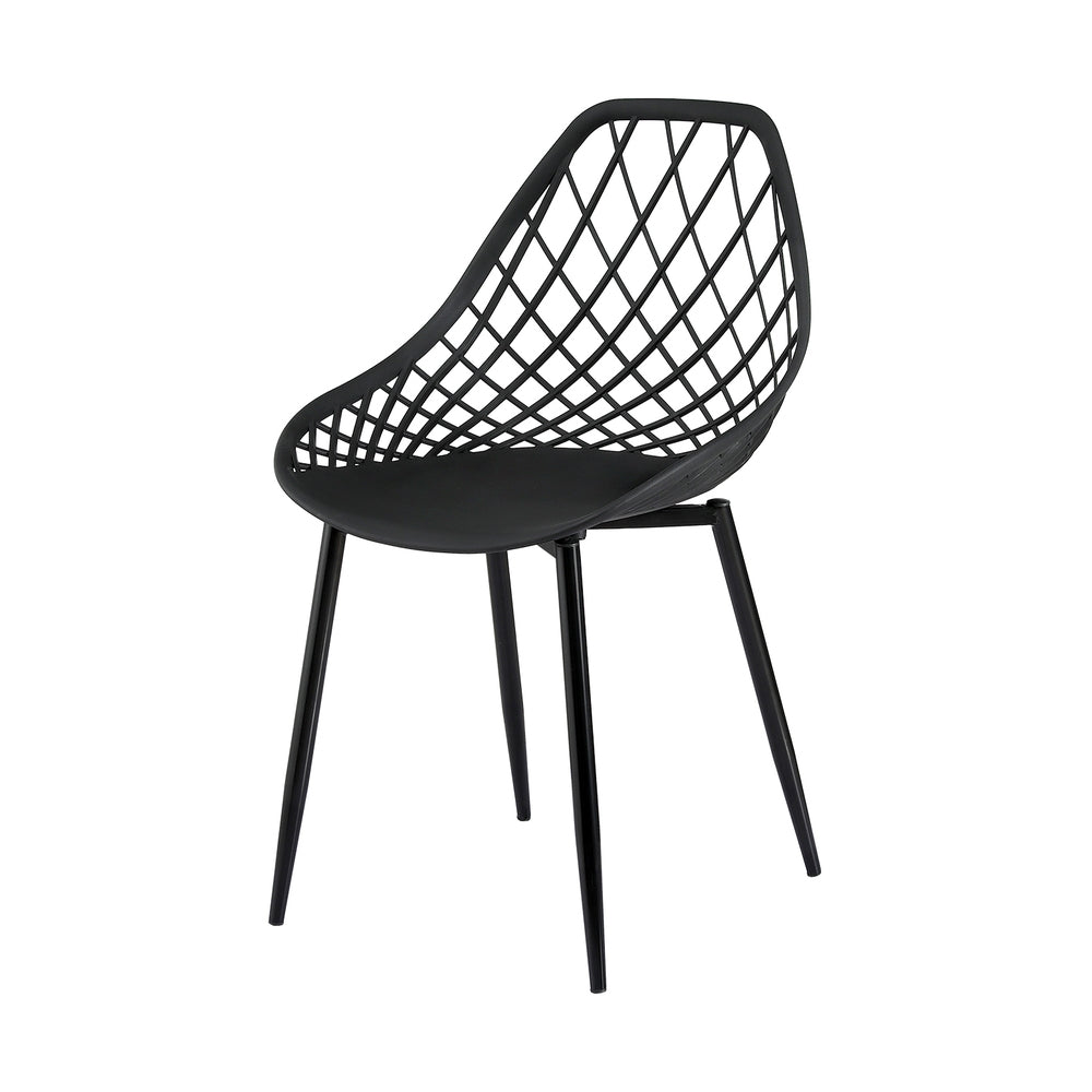 Outdoor Dining Chairs 4pc | PP Lounge Chairs | Black Patio Furniture