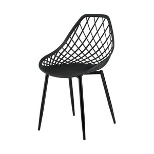Outdoor Dining Chairs 4pc | PP Lounge Chairs | Black Patio Furniture