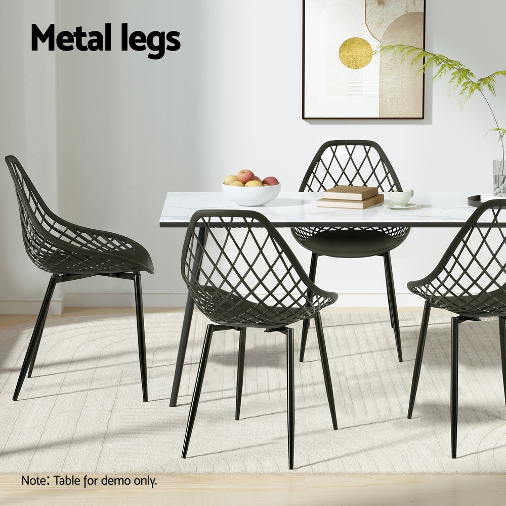 Outdoor Dining Chairs 4pc | PP Lounge Chairs | Black Patio Furniture