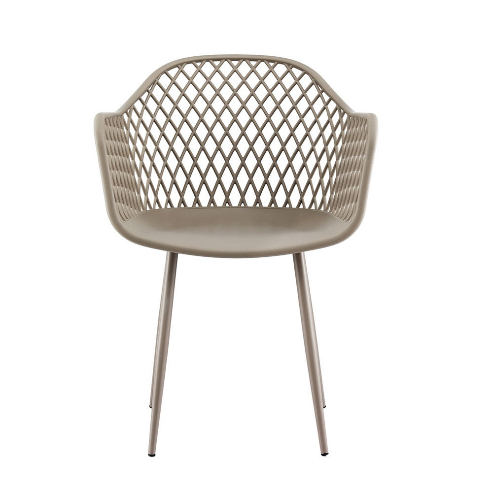 Outdoor Dining Chairs Set 4pc | PP Lounge Chairs | Coffee Colour