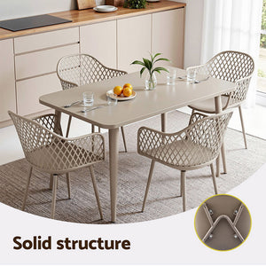 Outdoor Dining Chairs Set 4pc | PP Lounge Chairs | Coffee Colour