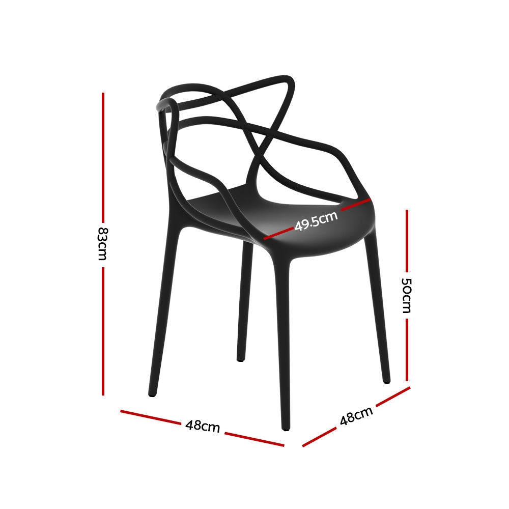 4PC Outdoor Dining Chairs | PP Portable Stackable Chair | Patio Furniture