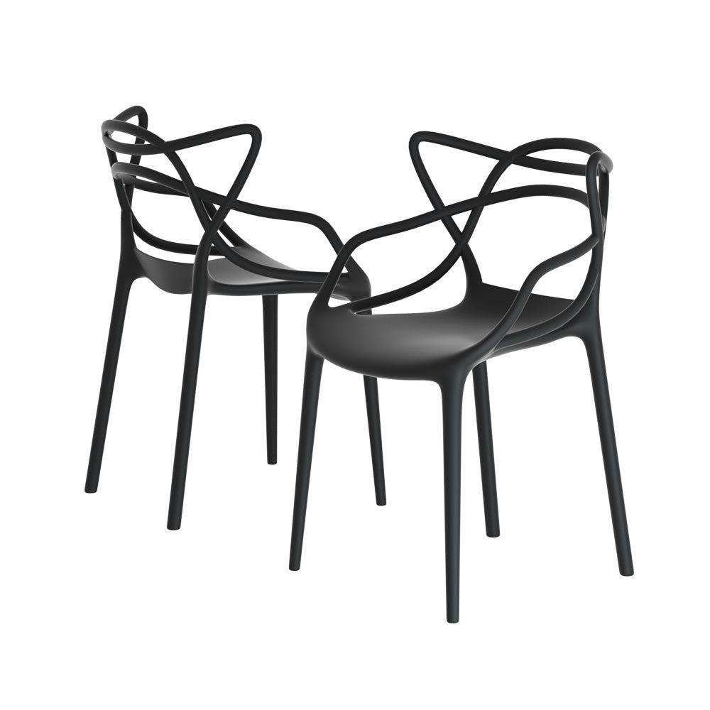4PC Outdoor Dining Chairs | PP Portable Stackable Chair | Patio Furniture