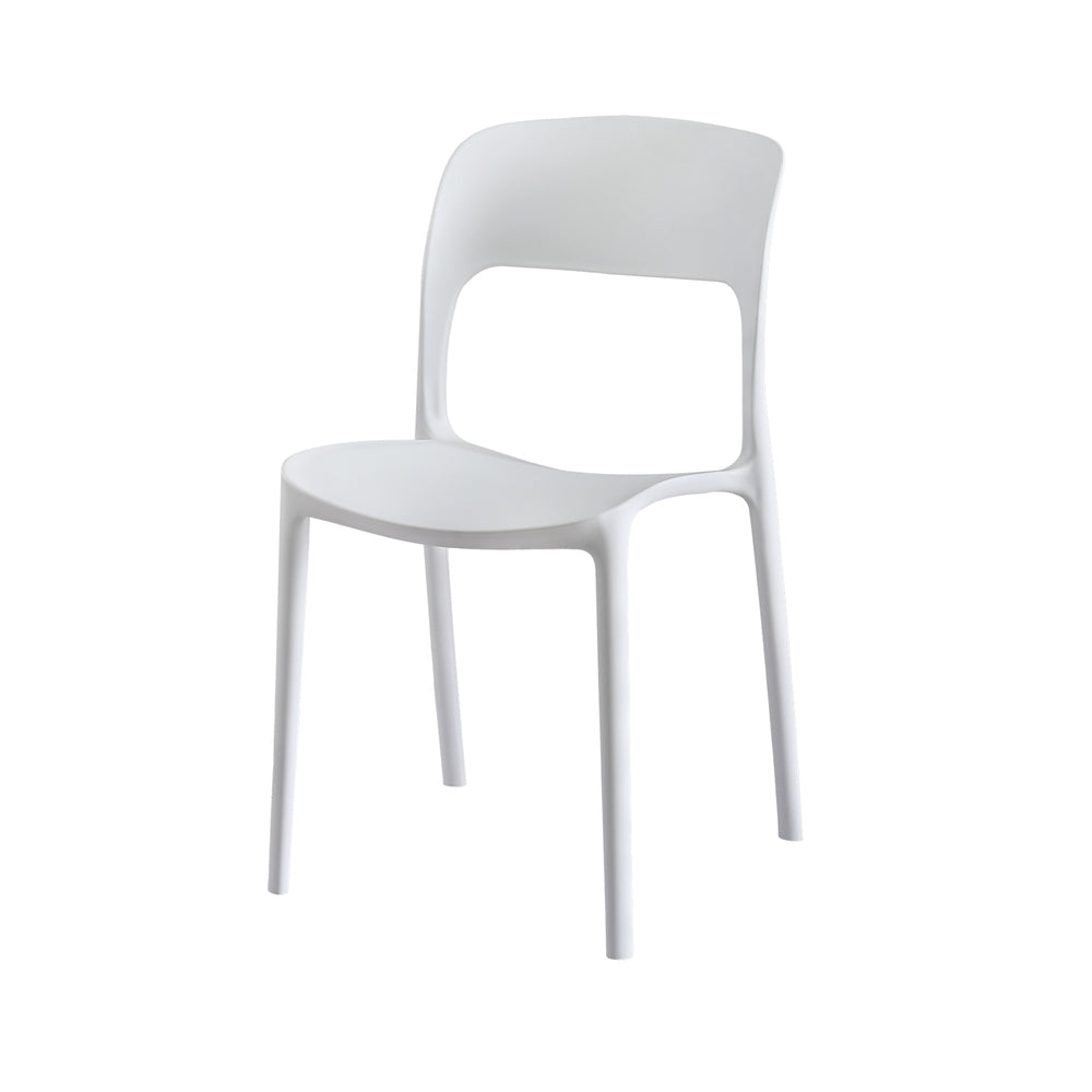 Outdoor Dining Chairs 4pc | Stackable PP Patio Furniture | White