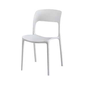 Outdoor Dining Chairs 4pc | Stackable PP Patio Furniture | White