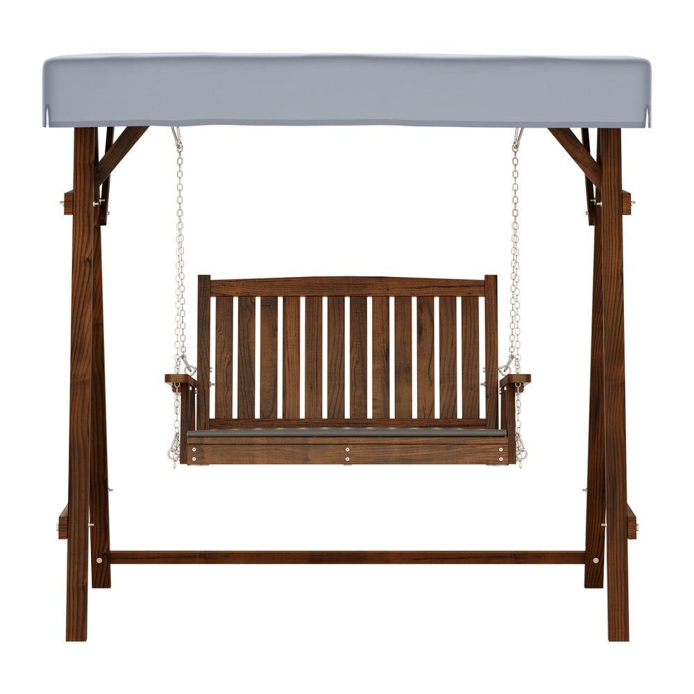 Large Wooden 2 Peace Swing Chair - Outdoors / Patio