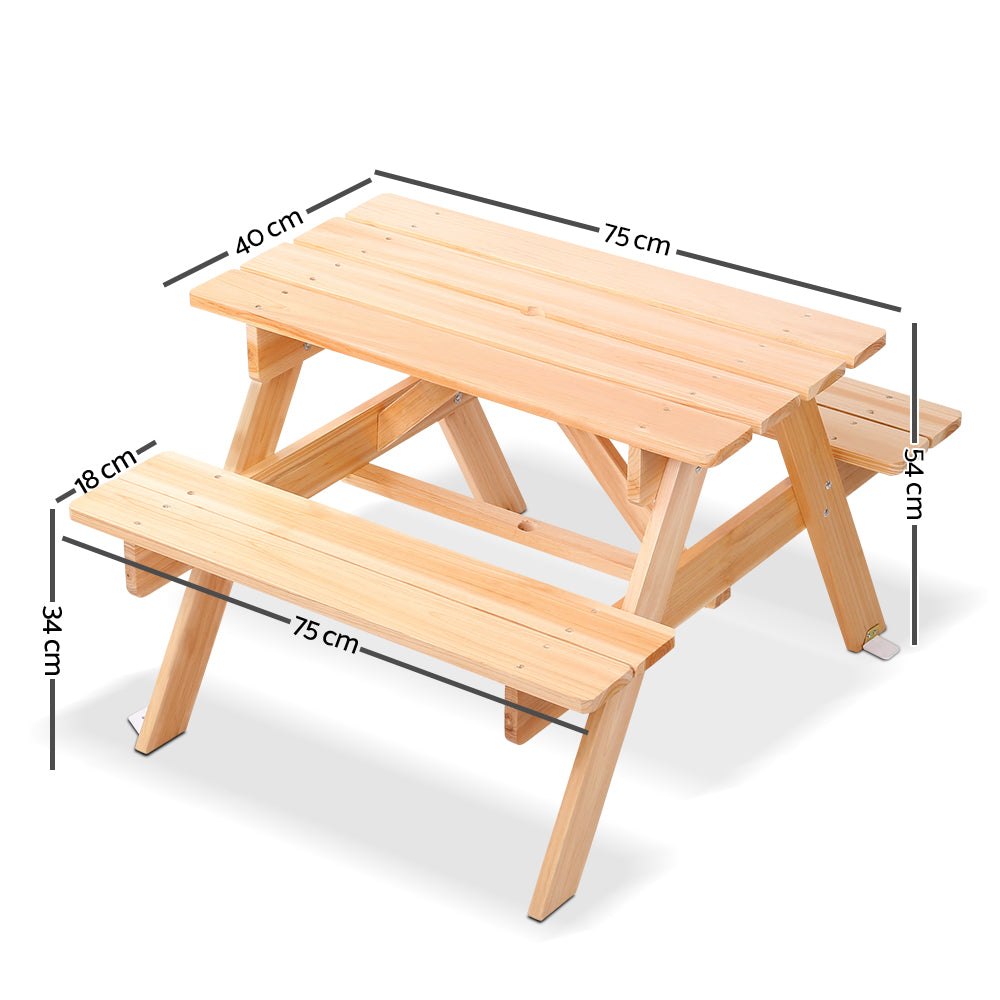 Keezi | Kids Outdoor Table and Chairs | Picnic Bench Set | Children | Wooden