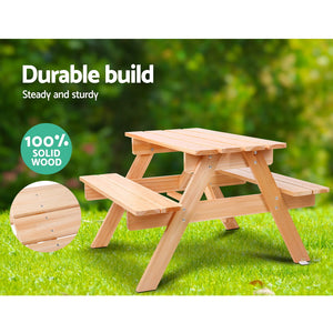 Keezi | Kids Outdoor Table and Chairs | Picnic Bench Set | Children | Wooden