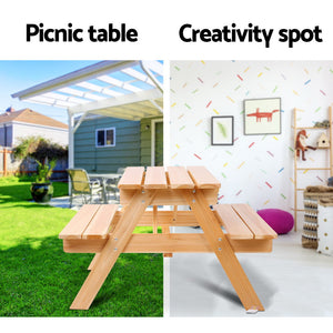 Keezi | Kids Outdoor Table and Chairs | Picnic Bench Set | Children | Wooden