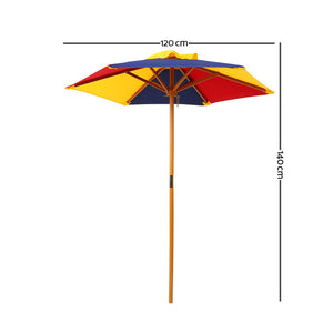 Wooden Picnic Table Set With Umbrella