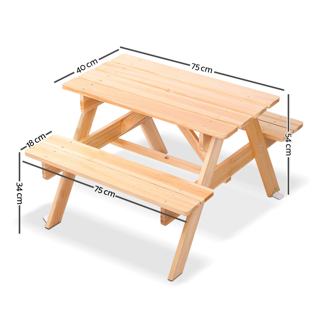 Wooden Picnic Table Set | With Umbrella