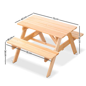 Wooden Picnic Table Set | With Umbrella