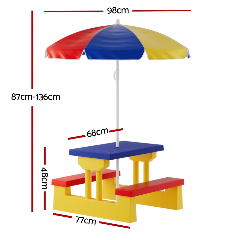 Outdoor Table and Chairs Set | Picnic Bench | Umbrella | Indoor Use