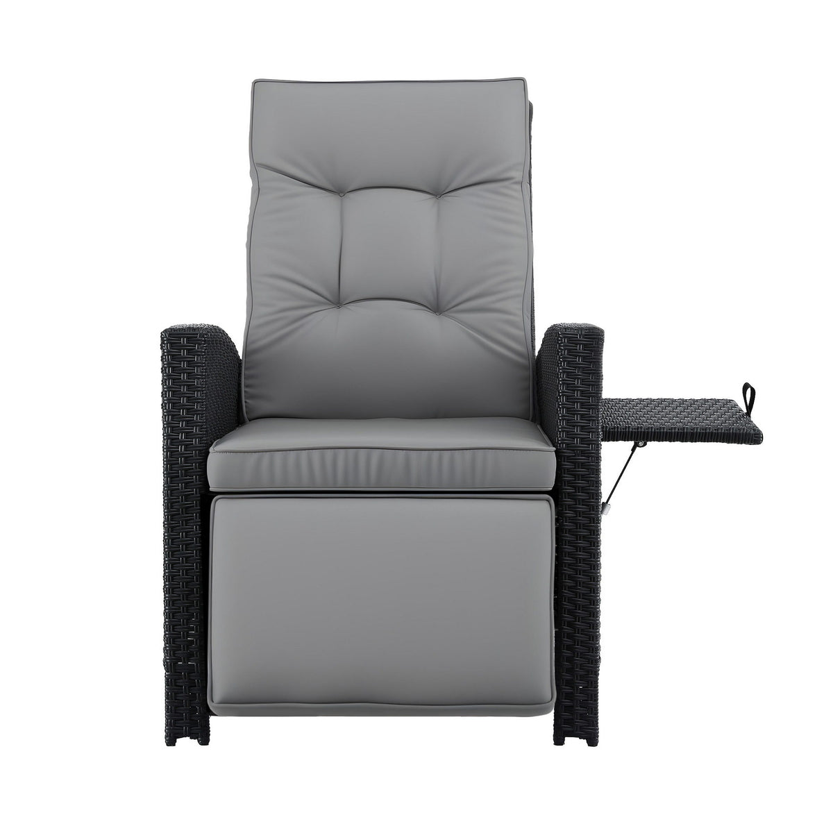 Outdoor Recliner Chair | Wicker Sun Lounger | Adjustable Patio Furniture | Black