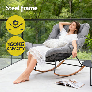 Outdoor Rocking Chair | Papasan Recliner | Patio Lounge Setting