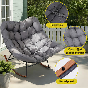 Outdoor Rocking Chair | Papasan Recliner | Patio Lounge Setting