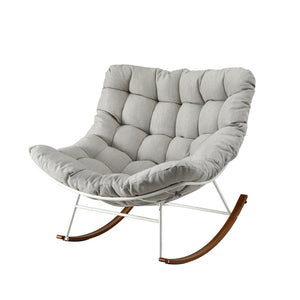 Gardeon Outdoor Rocking Chair Furniture Papasan Recliner Garden Patio Lounge Setting White