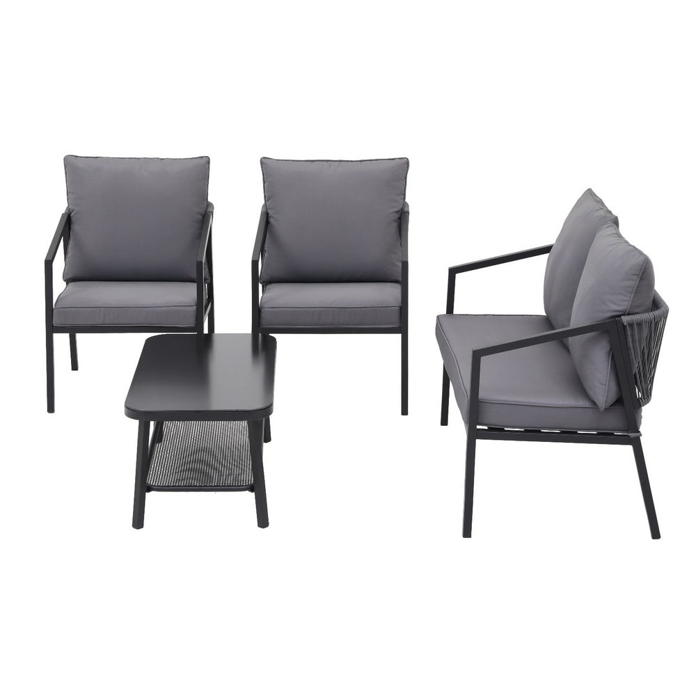 4 Seater Outdoor Sofa Set | 4PCS | Table & Chair Setting | Patio Furniture