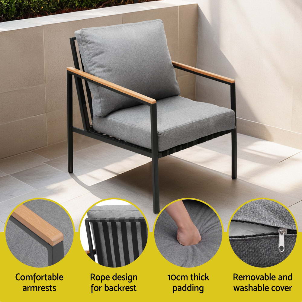 5 Seater Outdoor Sofa Set | 4PCS | Table & Bench | Patio Furniture