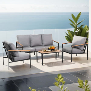 5 Seater Outdoor Sofa Set | 4PCS | Table & Bench | Patio Furniture