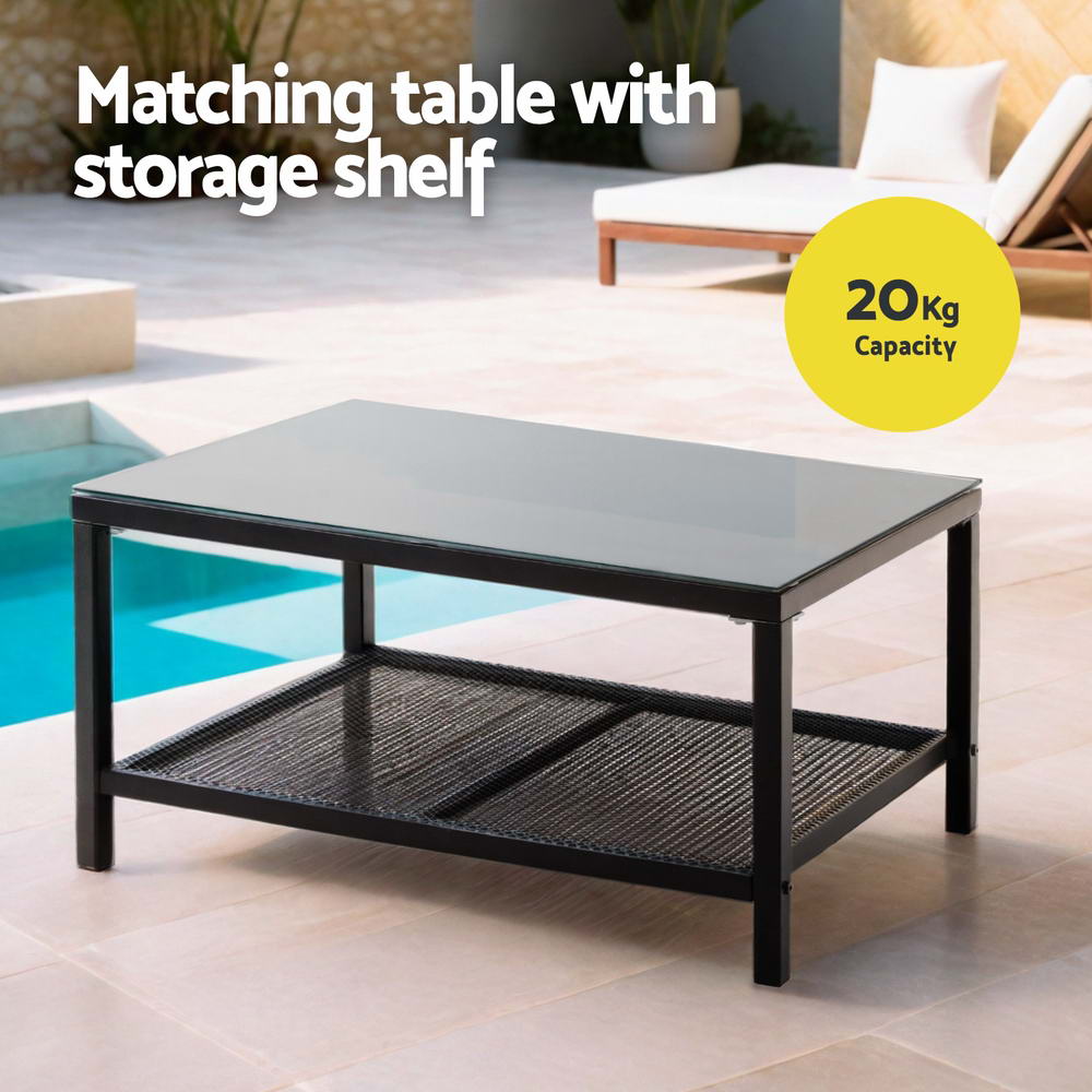 Outdoor Sofa Set | 4 Seater | 4PCS Table Chair Patio Furniture | Garden Lounge