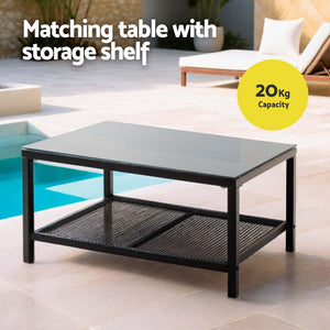 Outdoor Sofa Set | 4 Seater | 4PCS Table Chair Patio Furniture | Garden Lounge