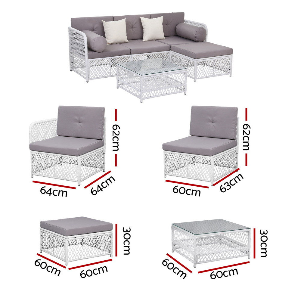 Outdoor Sofa Set | 4 Seater | 5pc Table & Chairs | Patio Furniture