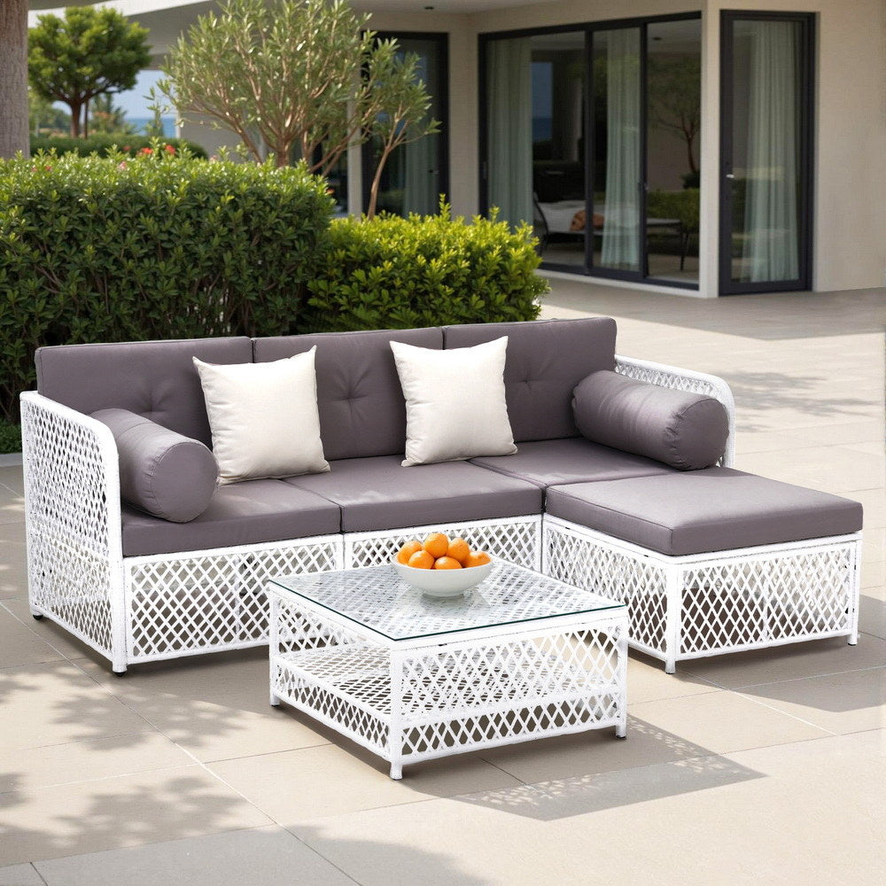 Outdoor Sofa Set | 4 Seater | 5pc Table & Chairs | Patio Furniture