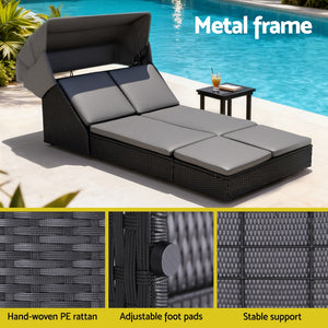 Wicker Outdoor Day Bed | Sun Lounge Setting | Patio Furniture (Standard)