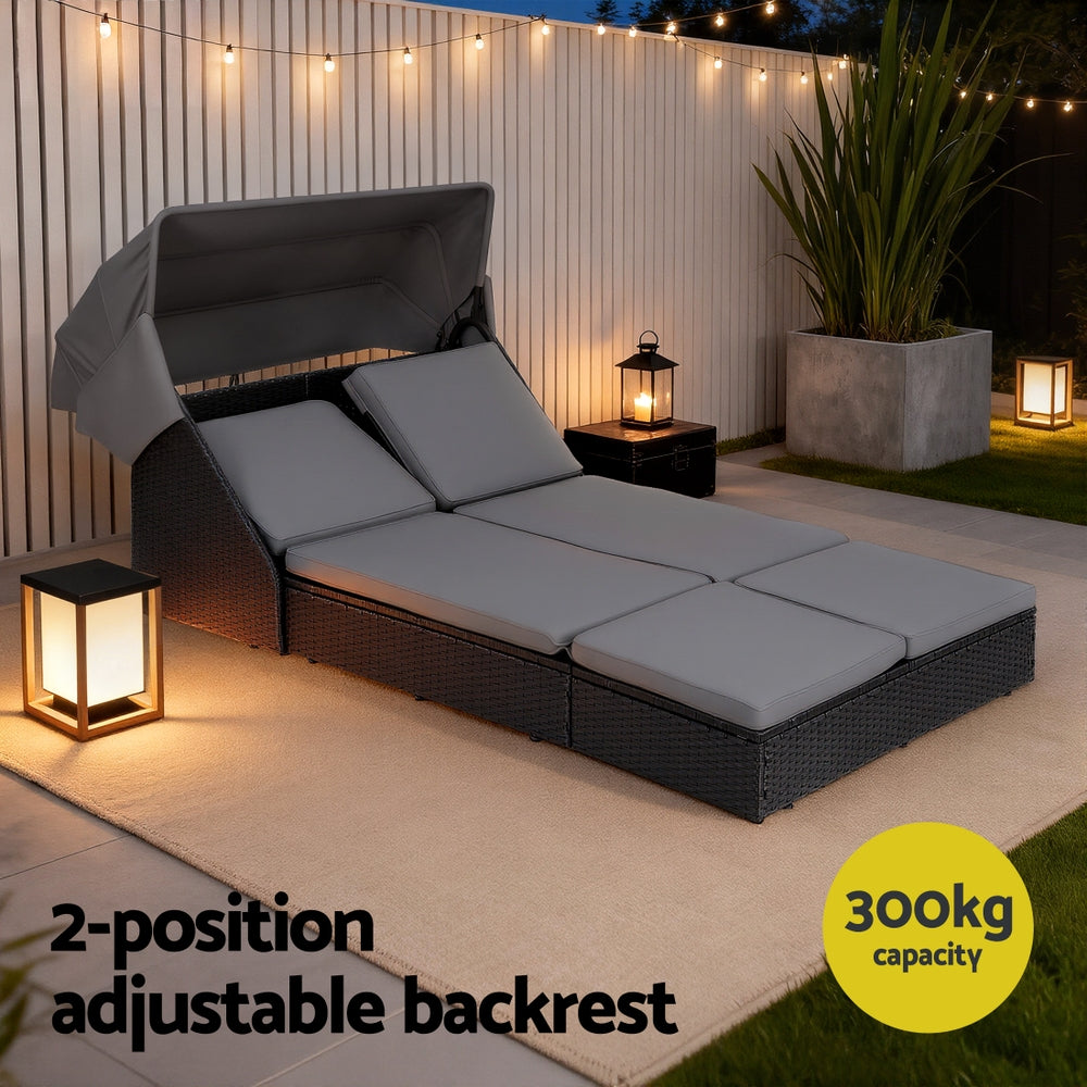 Wicker Outdoor Day Bed | Sun Lounge Setting | Patio Furniture (Standard)