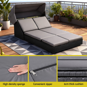 Wicker Outdoor Day Bed | Sun Lounge Setting | Patio Furniture (Standard)