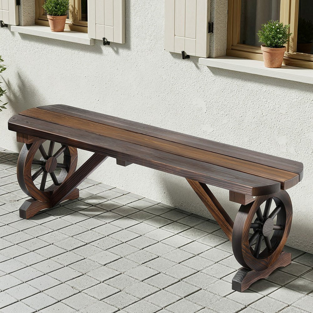 Wooden Garden Bench Seat | Outdoor Patio | Wagon Style
