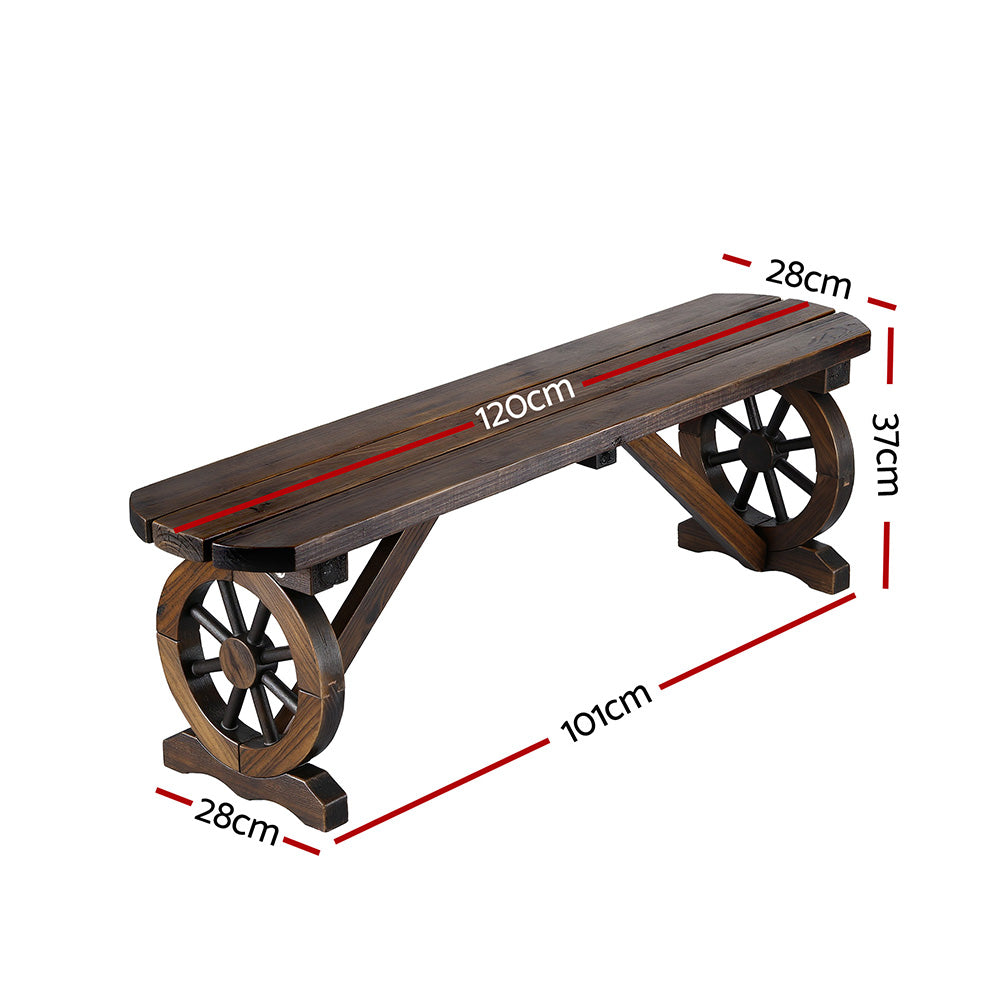 Wooden Garden Bench Seat | Outdoor Patio | Wagon Style