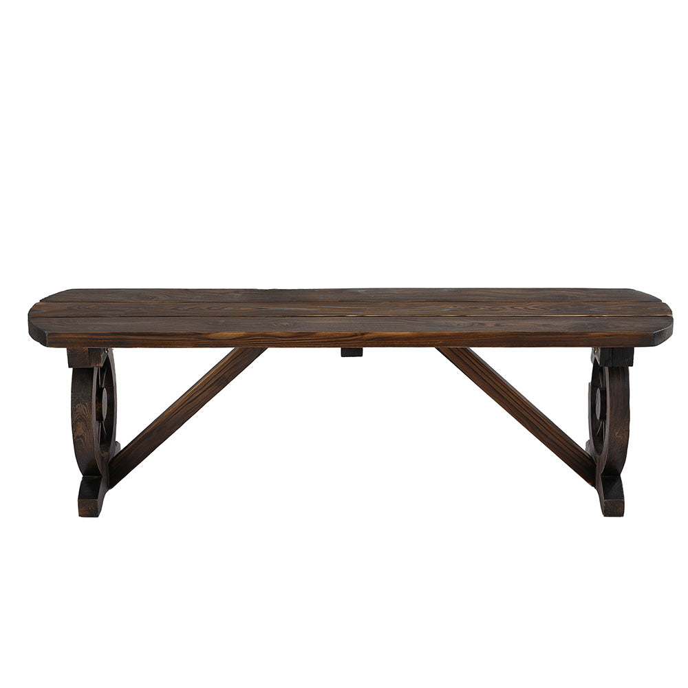 Wooden Garden Bench Seat | Outdoor Patio | Wagon Style