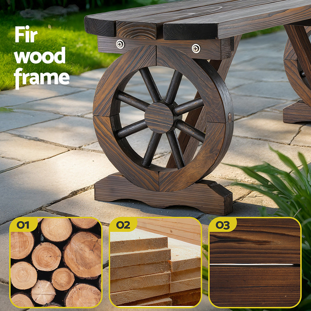 Wooden Garden Bench Seat | Outdoor Patio | Wagon Style