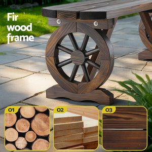 Wooden Garden Bench Seat | Outdoor Patio | Wagon Style