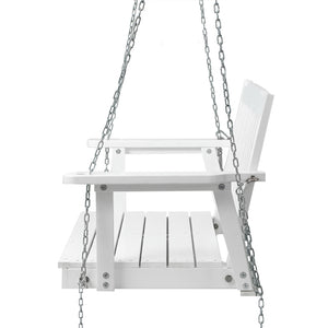 Porch Swing Chair | With Chain | Garden Bench | Outdoor Furniture | Wooden | White