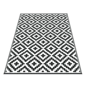 Reversible Outdoor Rug | 120x180cm | PP Dual-Sided Patio Mat | Cross Pattern