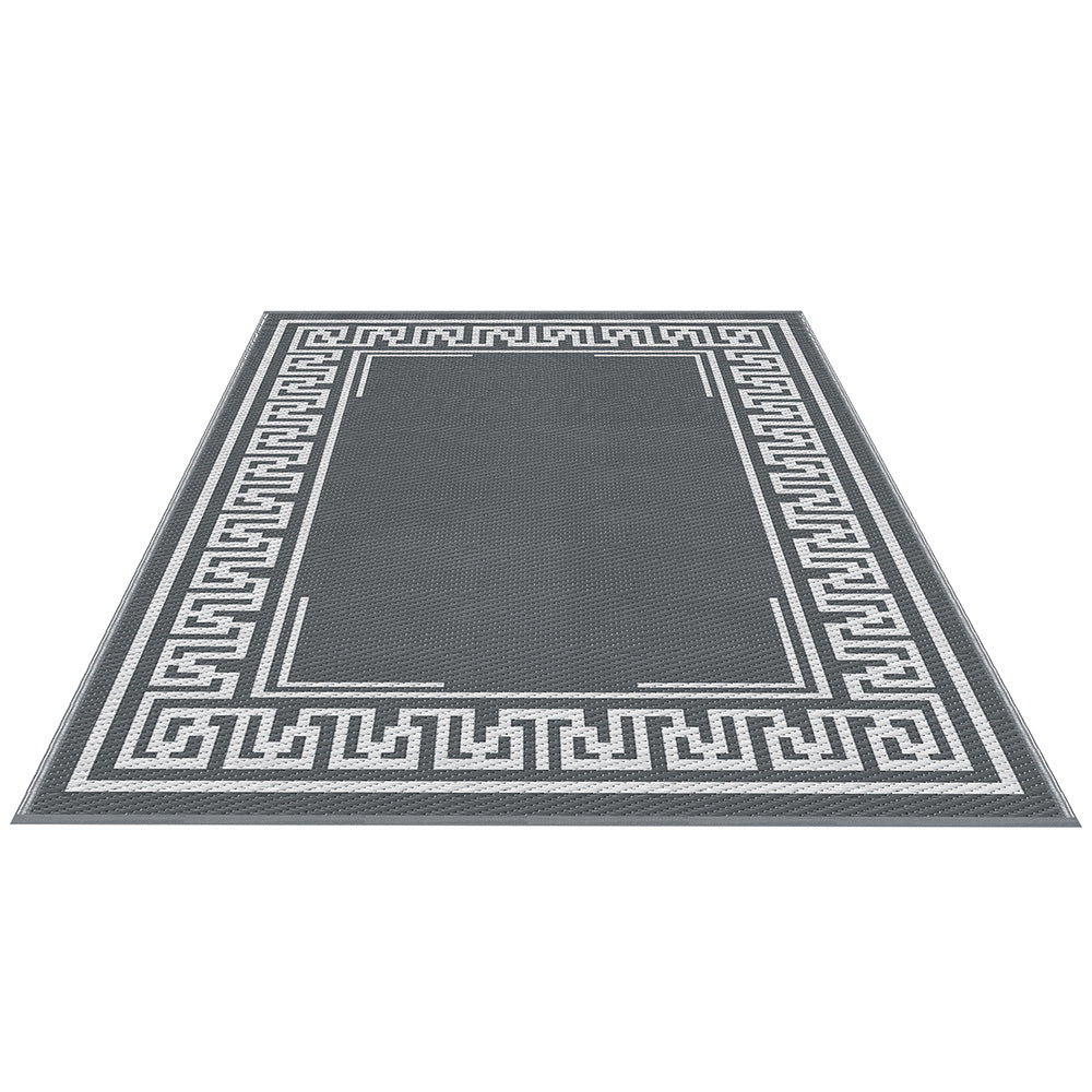 Reversible Outdoor Rug | 152x244cm | PP Dual-Sided Patio Mat | Greek Key