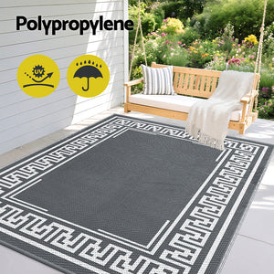 Reversible Outdoor Rug | 152x244cm | PP Dual-Sided Patio Mat | Greek Key