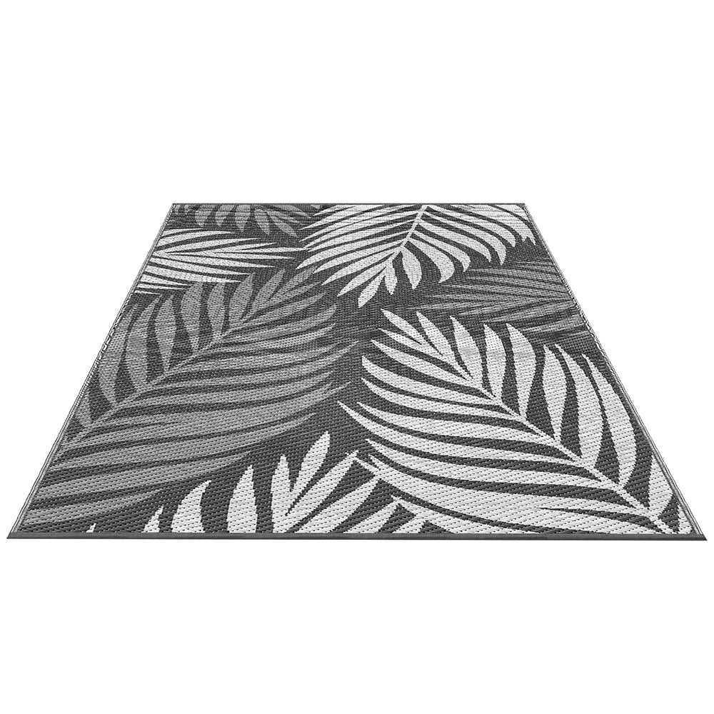 Reversible Outdoor Rug | 152x244cm | PP Dual-Sided Patio Mat | Leaf Pattern