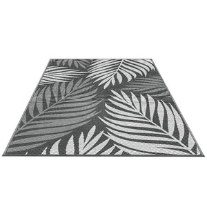 Reversible Outdoor Rug | 152x244cm | PP Dual-Sided Patio Mat | Leaf Pattern