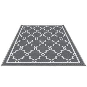 Reversible Outdoor Rug | 152x244cm | PP Dual-Sided Patio Mat | Maroc Pattern