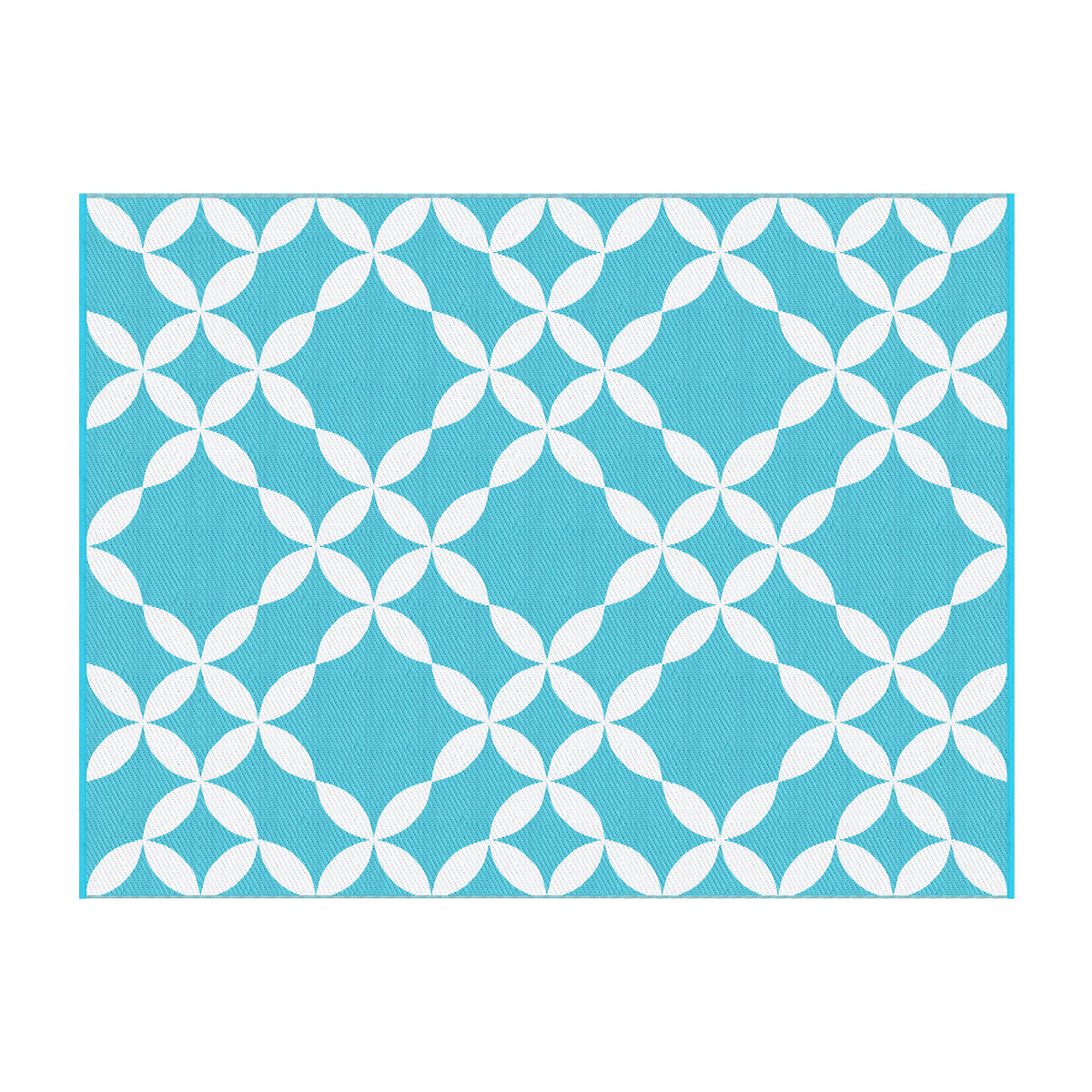 Reversible Outdoor Rug | 274x366cm | PP Dual-Sided Patio Mat | Light Blue