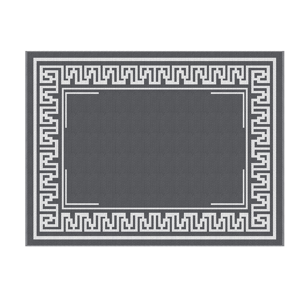 Reversible Outdoor Rug | 274x366cm | PP Dual-Sided Patio Mat | Greek Key