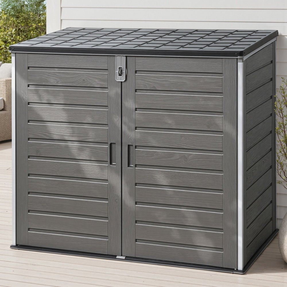 Outdoor Storage Box | 1170L | Lockable Container Cabinet | Tool Shed | Grey