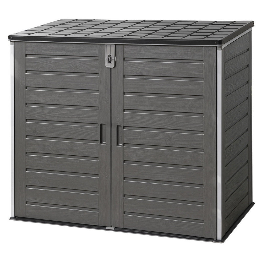 Outdoor Storage Box | 1170L | Lockable Container Cabinet | Tool Shed | Grey
